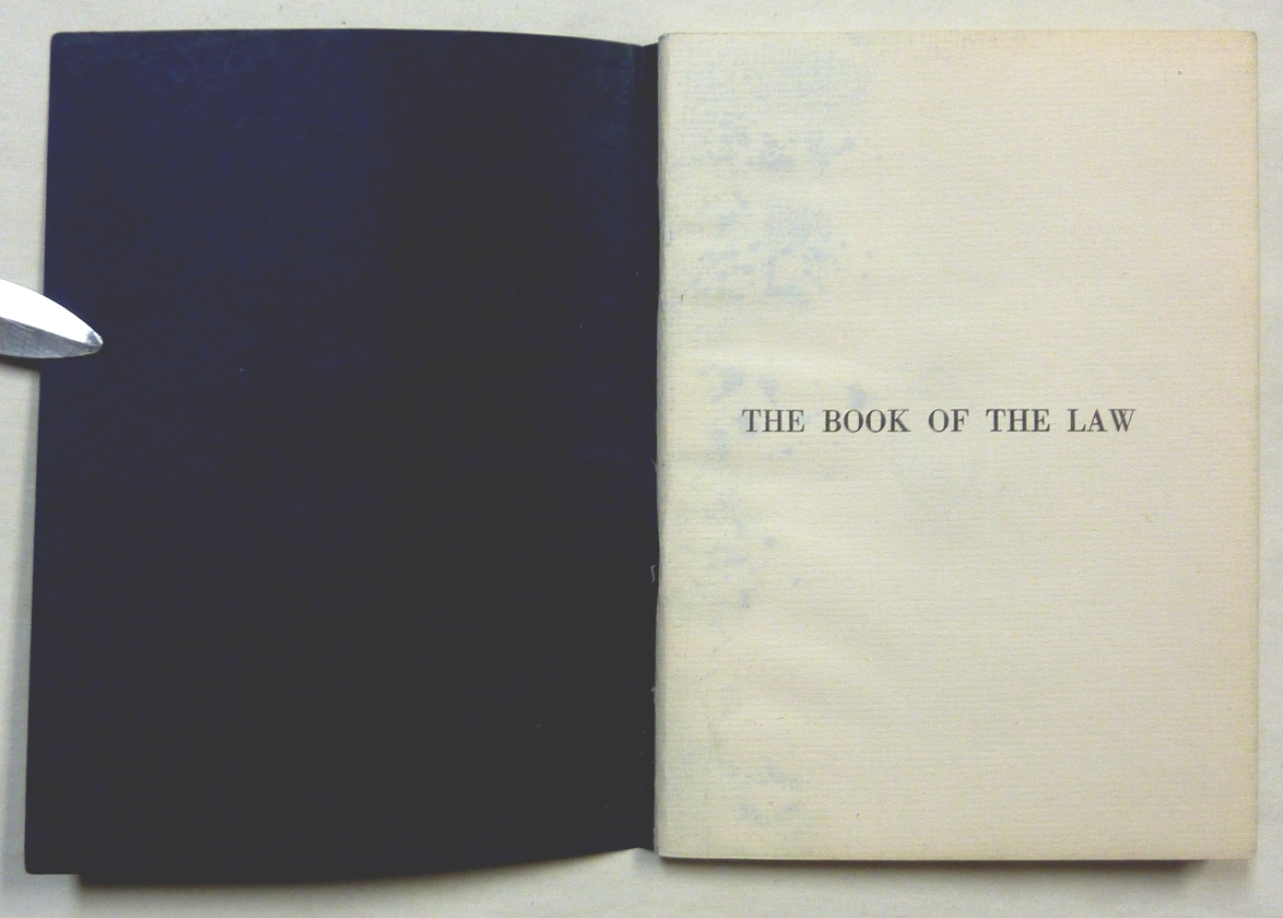 The Book Of The Law technically called Liber AL vel Legis, sub figura